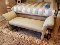 Rolled Arm Fabric Bench