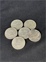 Lot of 6 1964 Kennedy Half Dollars