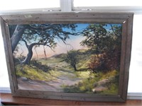 Framed Oil on canvas Lynching Tree
