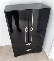 Black with gold-tone accents cabinet