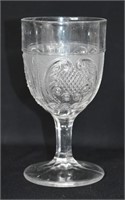 Early Pressed Glass Goblet "Princess Feather"