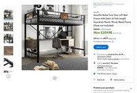 N4546  Amolife Loft Bed Wood  Metal Black