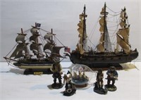 Nautical items including ships, ship in a bottle,