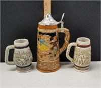 Set of 2 Avon 5 Steins - 1982Vintage cars