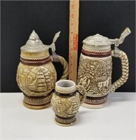 Set of 3 Avon Steins - Chuck Wagon and 2