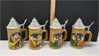 Set of 4 German Steins  made in Taiwan