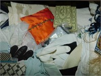 Vintage Linens, Scarves,Gloves,Aprons Large Mixed