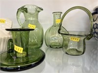 (4) Pieces Blown Unsigned Art Glass