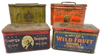 Lot of 4,Various Plug,Chewing Tobacco Tins