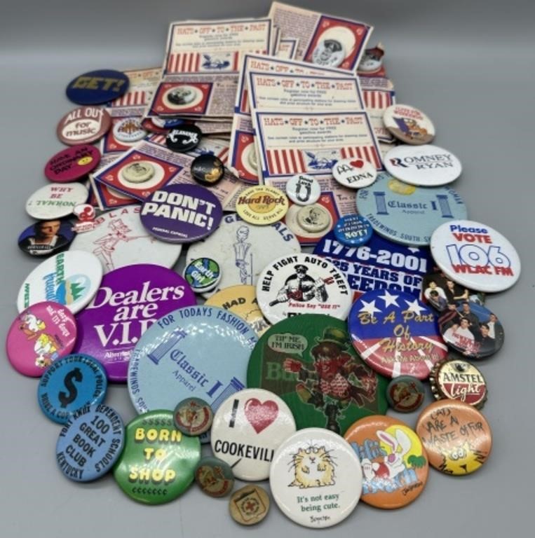 Vintage Campaign and Collector Buttons