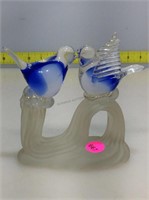 Art glass double bird figure 5x5