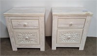 (2) MATCHING WOODEN 2 DRAWER NIGHTSTANDS