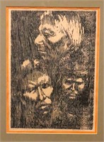 Kean Tilford "Three Quapaws" Native American Litho