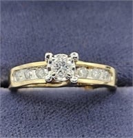 14k Gold Diamond Engagement Ring Sz 6.75
