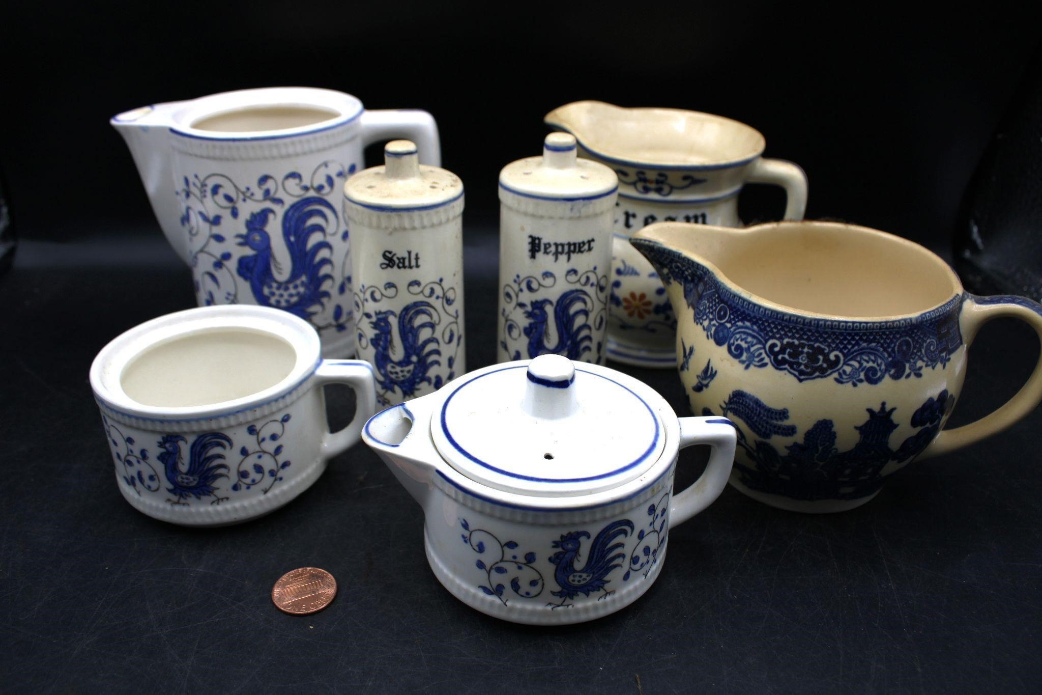 7 Pcs. Blue & White Ceramics from England & Japan