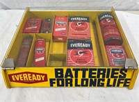 Vintage Eveready batteries & counter display case