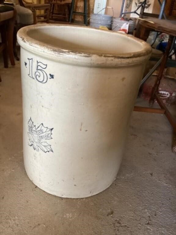 15 gallon western stoneware crock