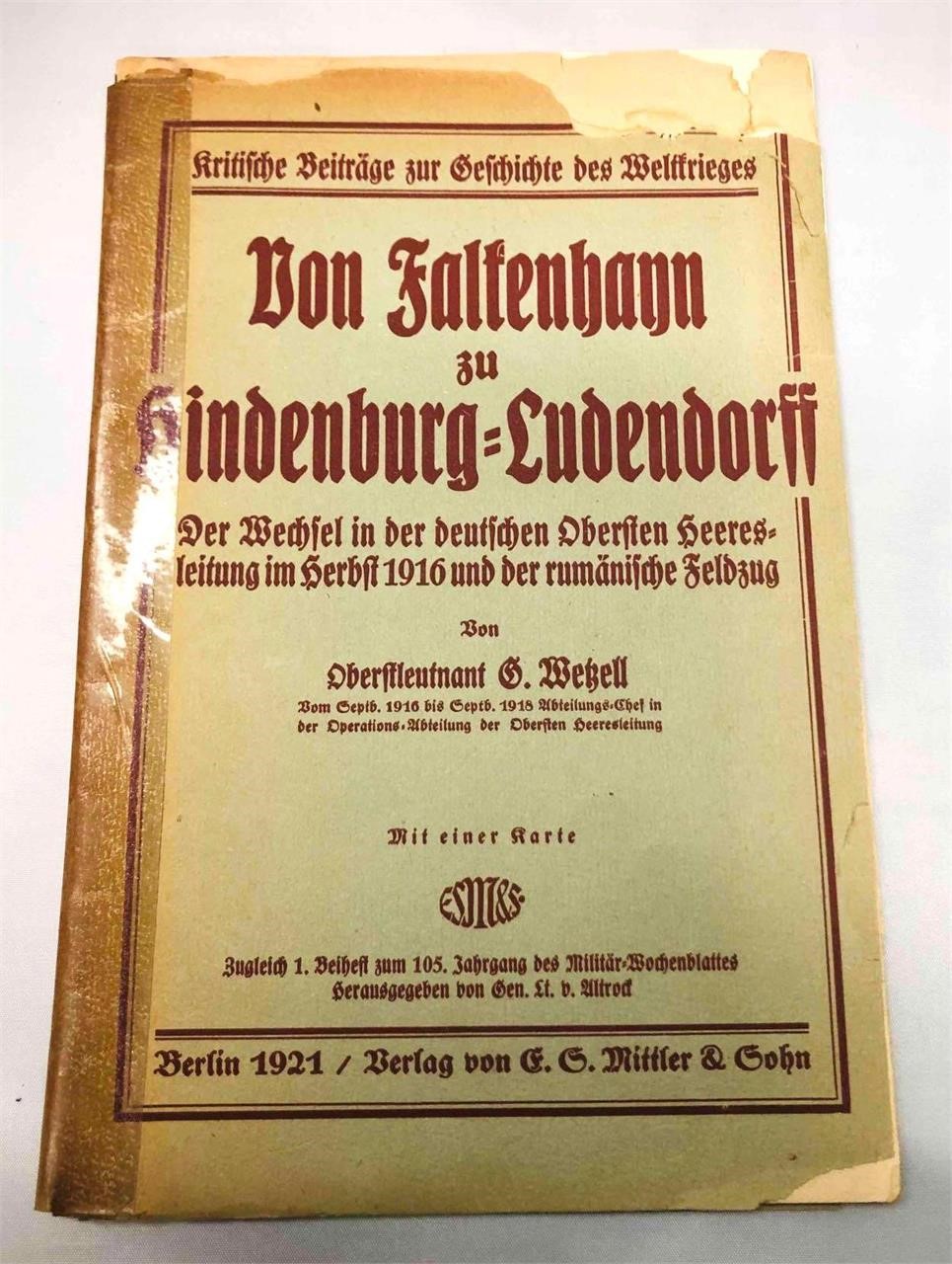 Bon Falkenhayn Zu Hindenburg-Ludendorff Oberstleut