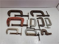 (9) Assorted C-Clamps