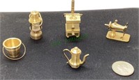 Lot of miniature brass items include a sewing