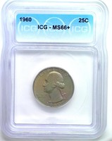 1960 Quarter ICG MS66+ LISTS $200