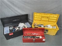 3 Tool Boxes with Electrical Supplies etc