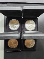 4 2014 Silver American Eagles, Uncirculated