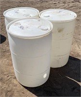 3--Plastic 55 Gallon Barrels