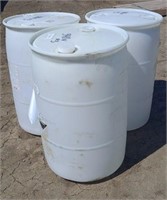 3--Plastic 55 Gallon Barrels