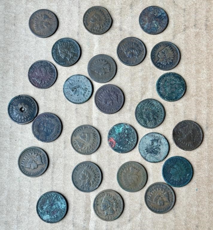 Indian Head Penny Coin Lot 1892, 1904 & More