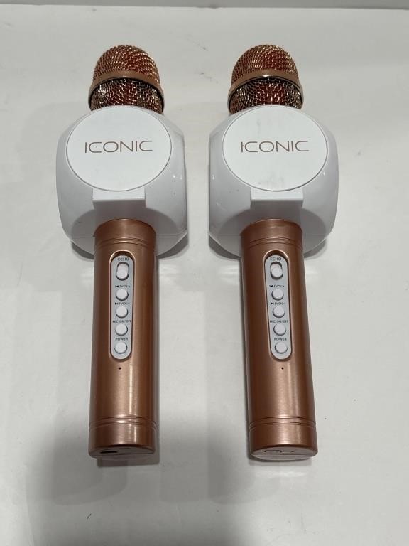 2- Iconic karaoke microphones singing music