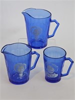 VTG COLBALT BLUE GLASS SHIRLEY TEMPLE-CREAMER AND