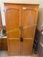 Small media or storage armoire cabinet