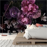 Beautiful 3D Black and Purple Peony Flowers