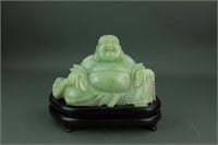 Qing Period Fine Green Jadeite Laughing Buddha