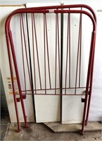 Antique Red Metal Crib Parts (ends only)