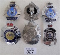 Six Australian Police vintage cap badges