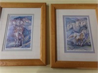 2 signed horse prints