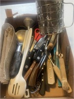 Kitchen utensils, - knives, sifter