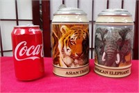 392 - 2 COLLECTIBLE STEINS ANIMAL THEMED