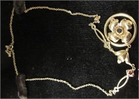 Necklace w/10 Kt. Gold Pendant w/ Stone