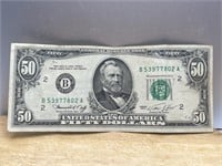 1934 FIFTY $50 Dollar Bill US Paper Money, Grant
