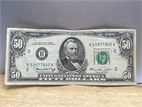 1934 FIFTY $50 Dollar Bill US Paper Money, Grant