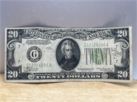1934 TWENTY $20 Dollar Bill US Currency Paper