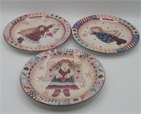 Set of 3 8" Angel Plates