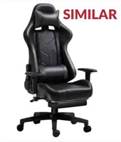 OFFICE GAMING CHAIR WITH FOOTREST ERGONOMIC BLACK