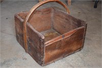 Vintage Wooden Basket, Measures: 15"W x 13.25"D x