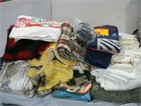 LARGE STACK SOFT GOODS WITH TABLECLOTHS,