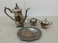 4 Pc silver plate tea set