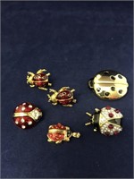 Vintage Collection of Lady Bug Pins & Pendant